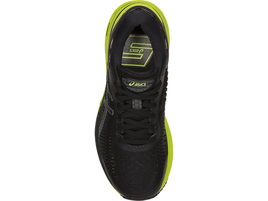 Asics Gel-Kayano 25 Running Shoes For Kids Black/Light Green 843OMDBS
