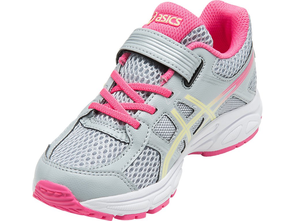 Asics Pre-Contend 4 Ps Running Shoes For Kids Grey/Light Green/Pink 847QDBSV