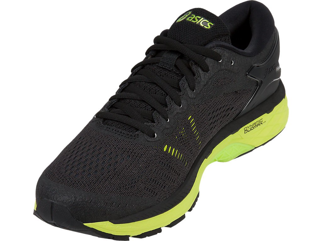 Asics Gel-Kayano 24 Running Shoes For Men Black/Green 851EBVGY