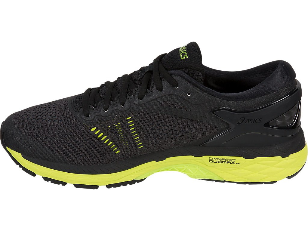 Asics Gel-Kayano 24 Running Shoes For Men Black/Green 851EBVGY