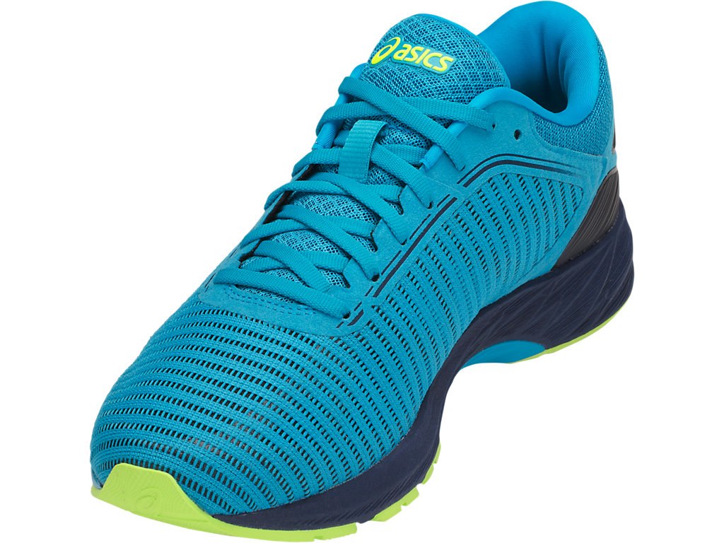 Asics Dynaflyte Running Shoes For Men Blue/Yellow/Indigo 852GHXYT