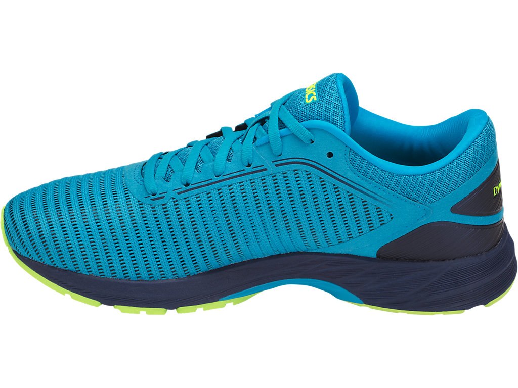 Asics Dynaflyte Running Shoes For Men Blue/Yellow/Indigo 852GHXYT