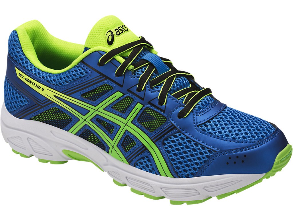 Asics Gel-Contend 4 Running Shoes For Kids Blue/Green/Yellow 854PLZHZ