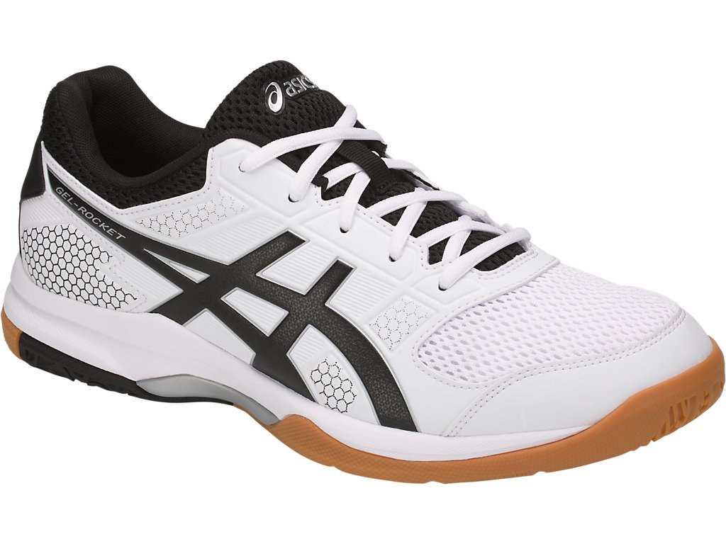 Asics Gel-Rocket 8 Shoes For Men White/Black/Silver 872TXDKK