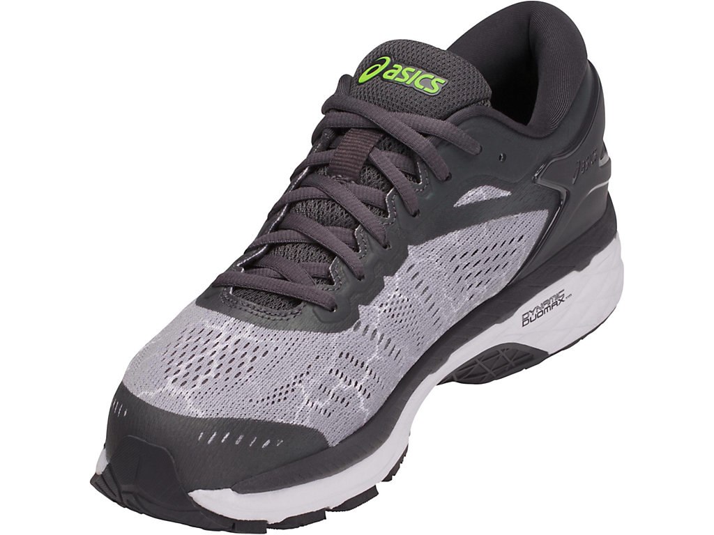 Asics Gel-Kayano 24 Running Shoes For Men Grey/Dark Grey/Yellow 885OJYSO