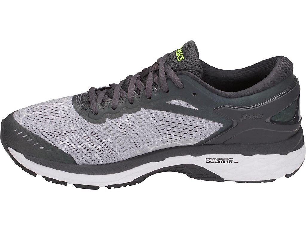 Asics Gel-Kayano 24 Running Shoes For Men Grey/Dark Grey/Yellow 885OJYSO