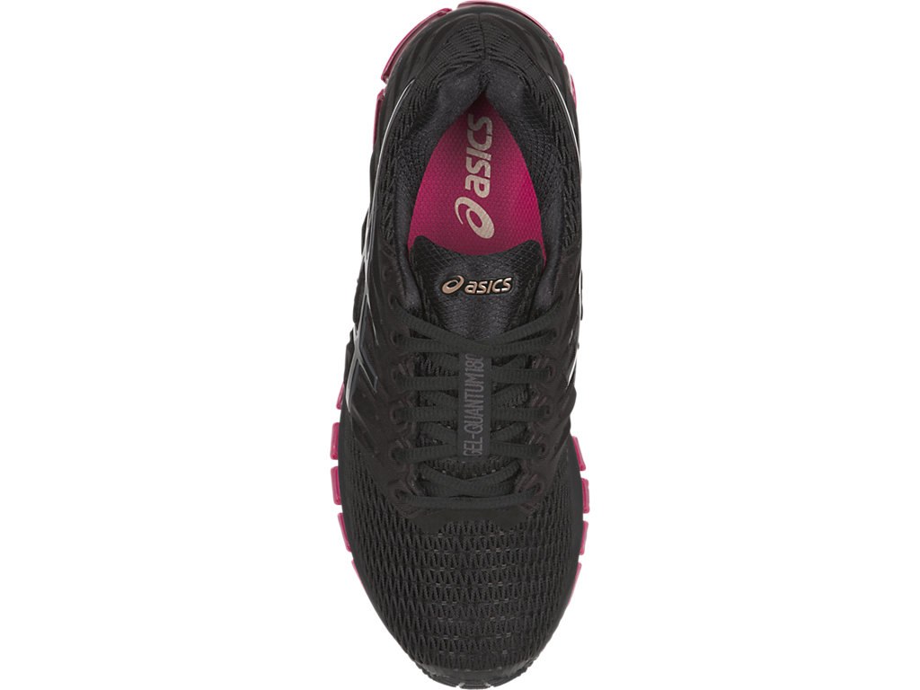 Asics Gel-Quantum 180 Running Shoes For Women Black/Pink 886KJVCF