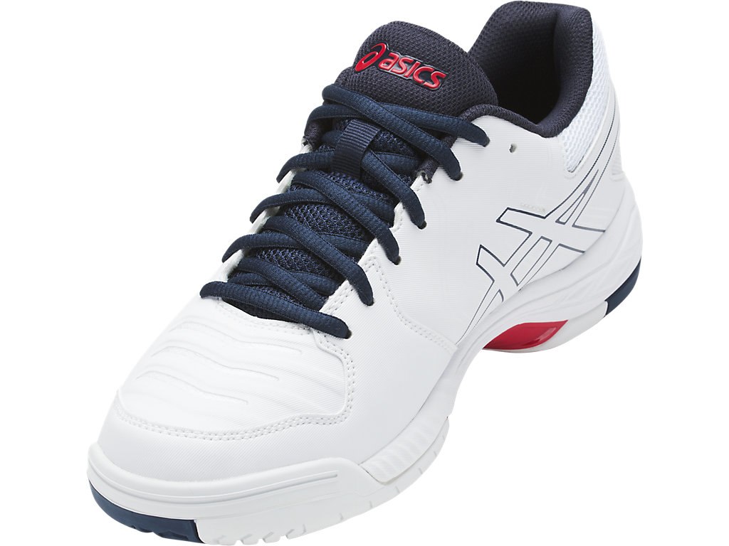 Asics Gel-Game 6 Tennis Shoes For Men White/Blue/Silver 925BZSYF
