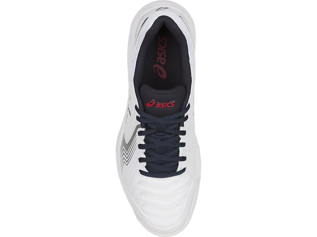 Asics Gel-Game 6 Tennis Shoes For Men White/Blue/Silver 925BZSYF