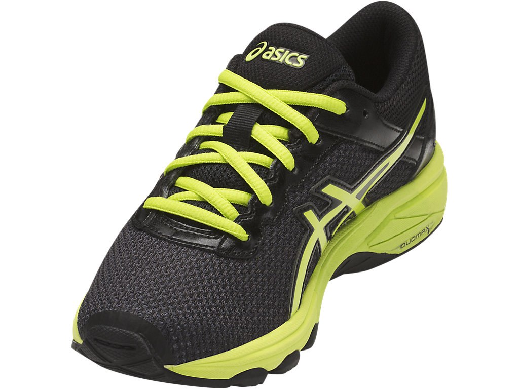Asics Gt-1000 6 Running Shoes For Kids Black/Green/Silver 929KDTKH