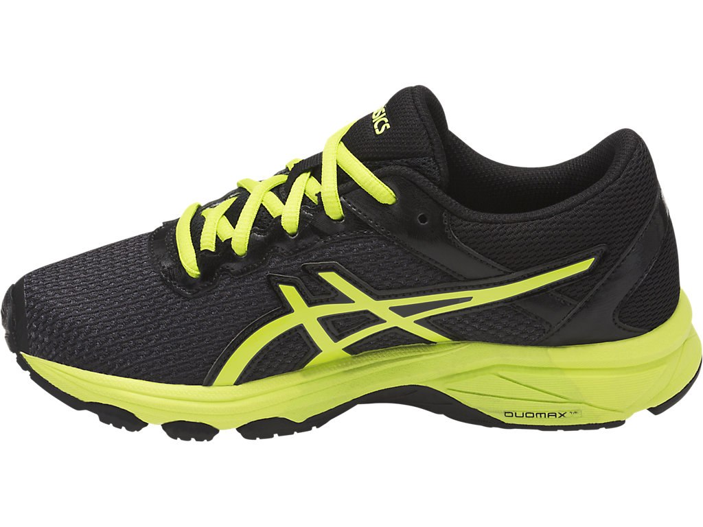 Asics Gt-1000 6 Running Shoes For Kids Black/Green/Silver 929KDTKH