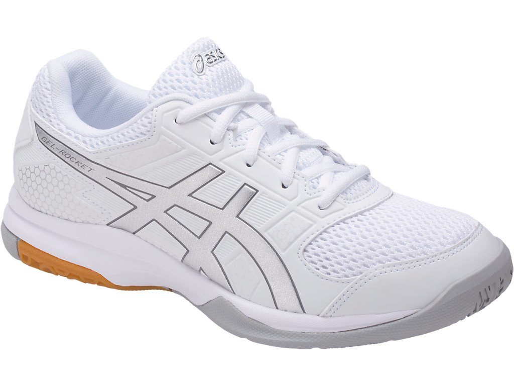 Asics Gel-Rocket 8 Shoes For Women White/Silver/White 938TKUBQ