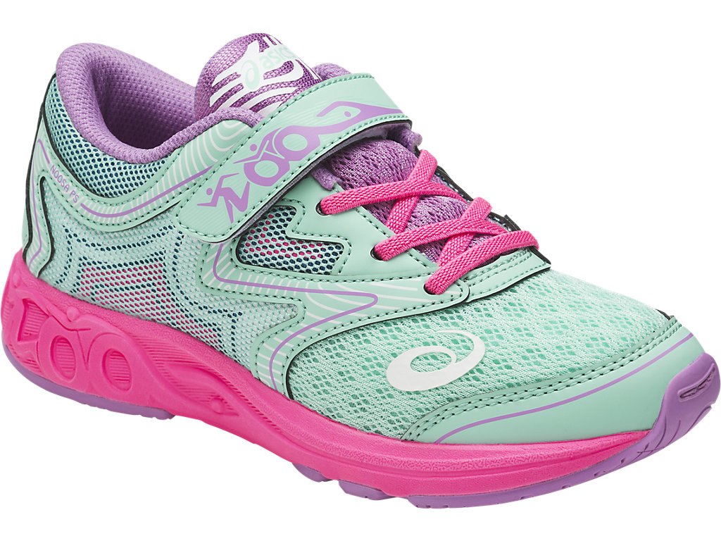 Asics Noosa Running Shoes For Kids Green/White/Pink 958KSZZI