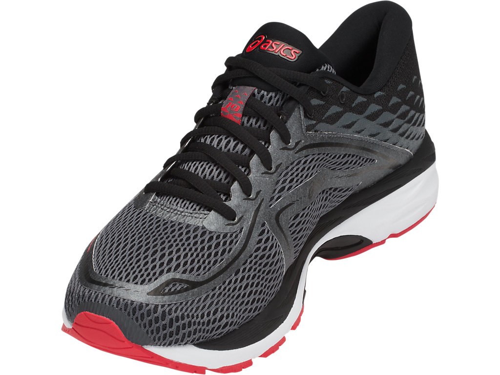 Asics Gel-Cumulus 19 Running Shoes For Men Black/Dark Grey/Red 964EBKWR