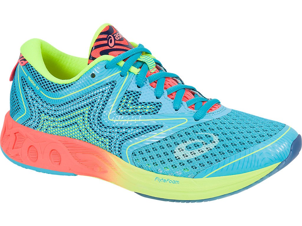 Asics Noosa Ff Running Shoes For Women Light Turquoise/Coral/Yellow 976OUUFH