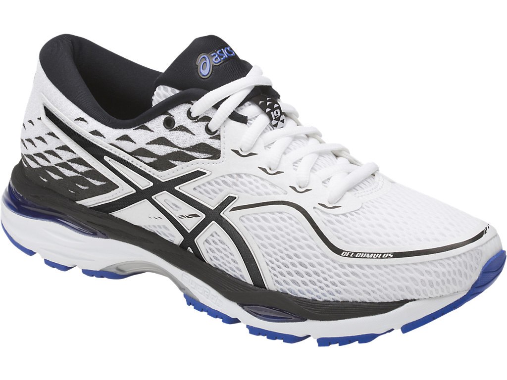 Asics Gel-Cumulus 19 Running Shoes For Women White/Black/Blue Purple 994RGRHK