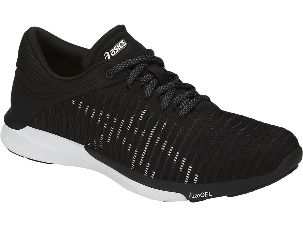 Asics Fuzex Rush Running Shoes For Women Black/White/Dark Grey 994XPKCW