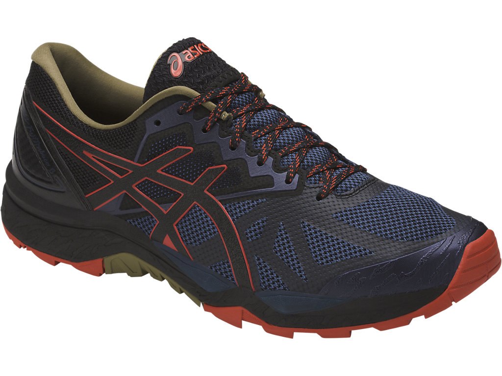 Asics Gel-Fujitrabuco 6 Running Shoes For Men Blue/Black/Red 995ZOAIK
