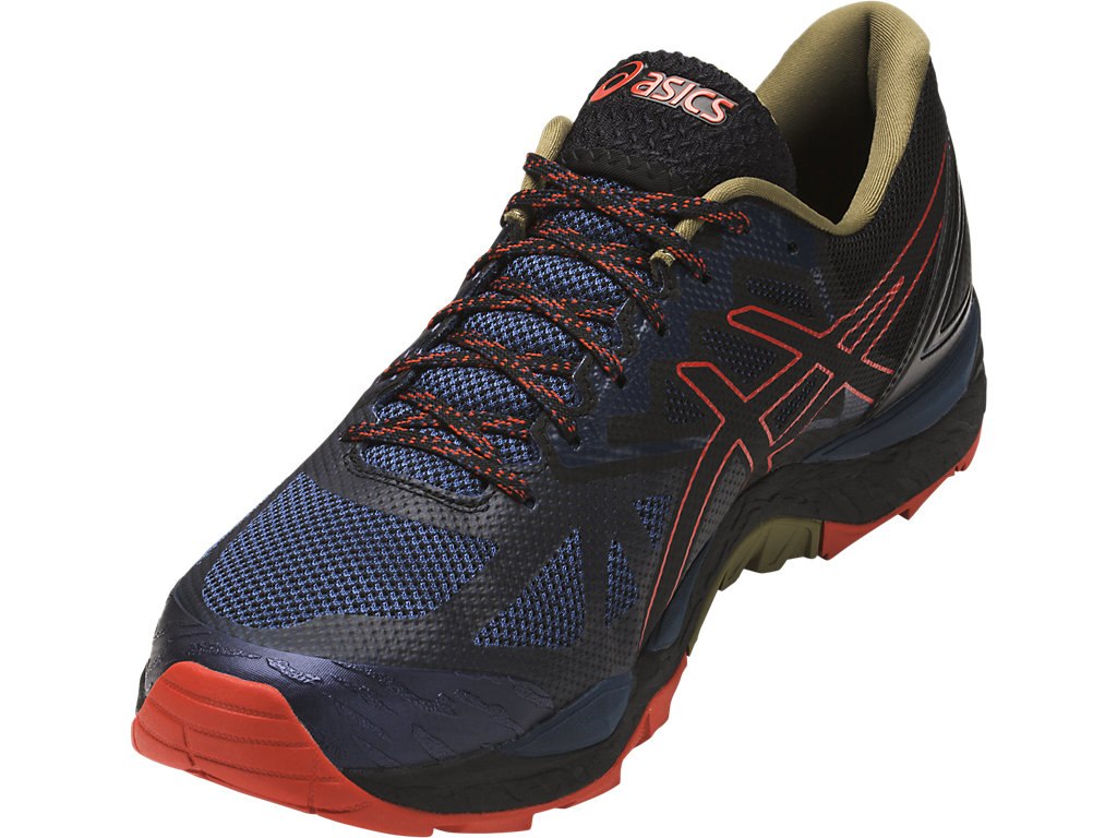 Asics Gel-Fujitrabuco 6 Running Shoes For Men Blue/Black/Red 995ZOAIK