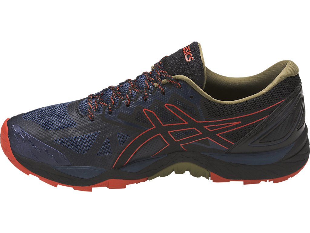 Asics Gel-Fujitrabuco 6 Running Shoes For Men Blue/Black/Red 995ZOAIK