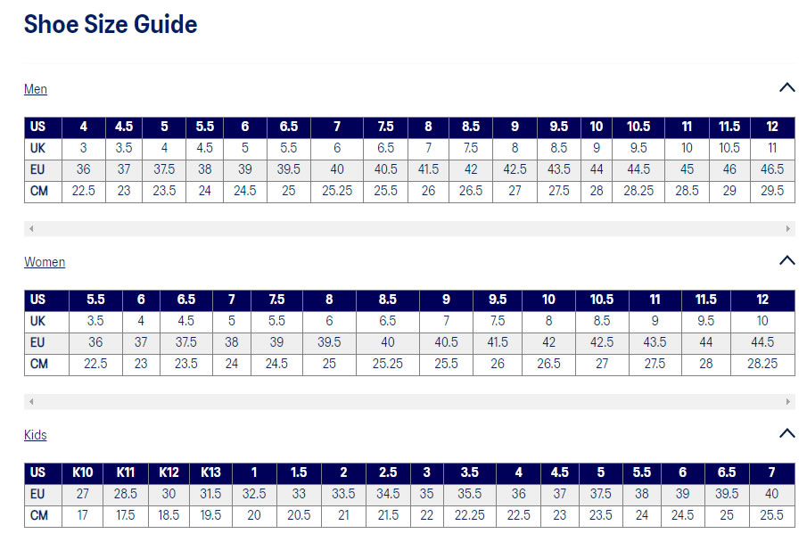 Shoe Size Guide